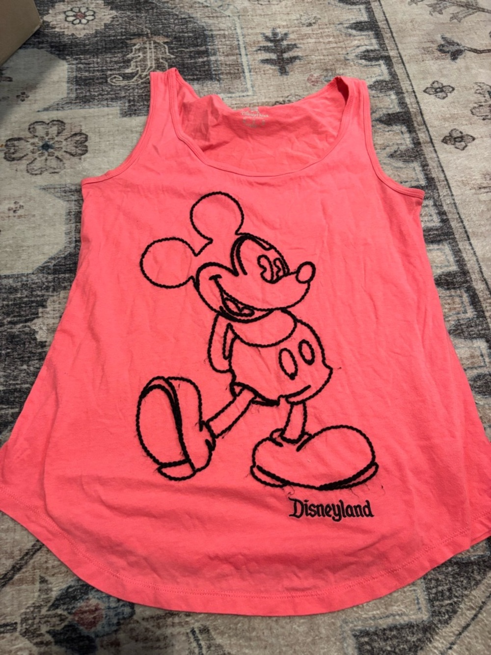 Disney Parks Coral Pink Tank Top with Subtle Logo